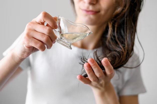 Person massaging coconut oil into the scalp to promote hair growth and thickness